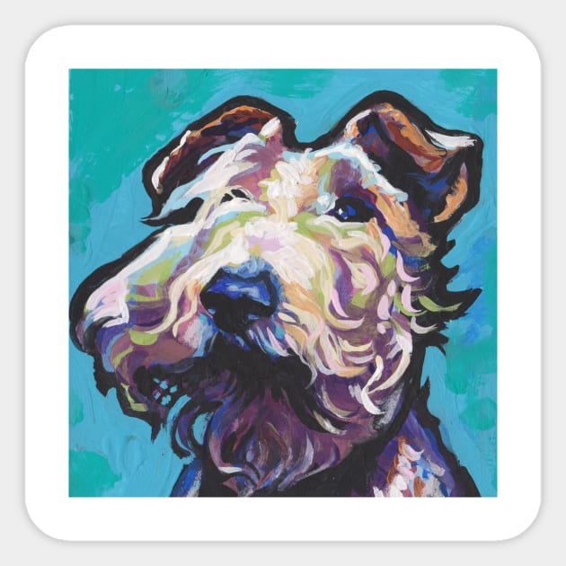 Fun Wire Hair Fox Terrier Dog bright colorful Pop Art Sticker by bentnotbroken11